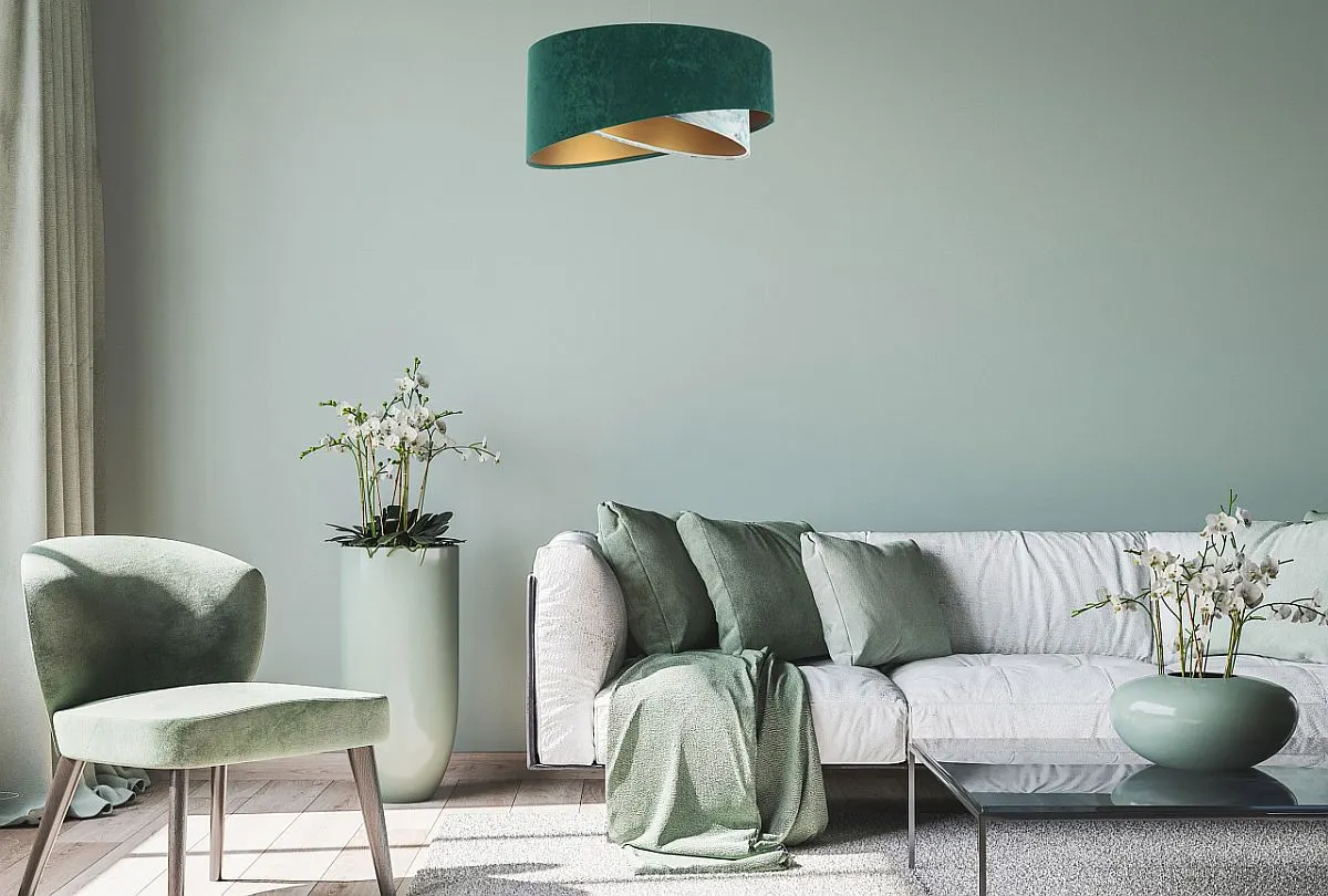 Lampa wisząca w kolorze butelkowej zieleni