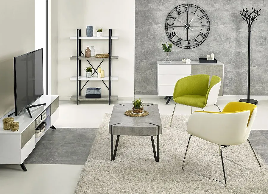 Stolik kawowy w stylu loft z betonowym blatem