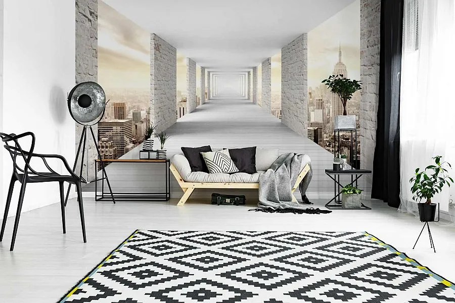 Fototapeta abstrakcyjna na ścianie w salonie