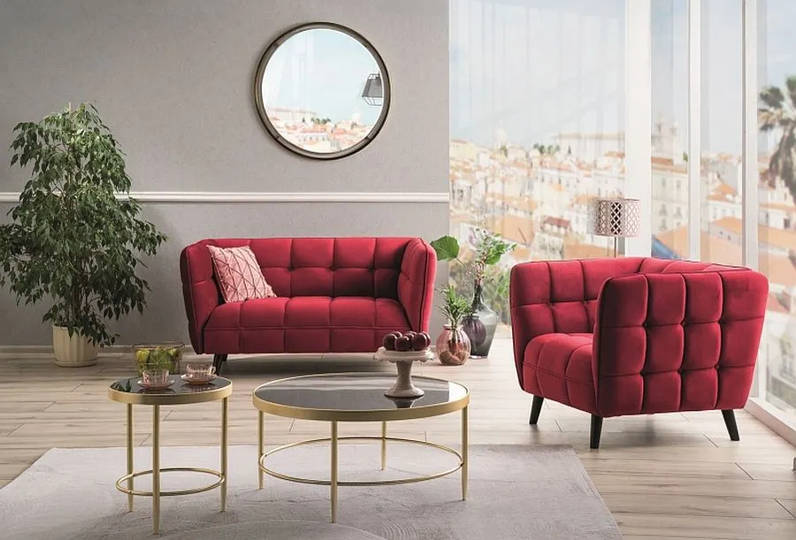 Kubełkowa sofa do salonu