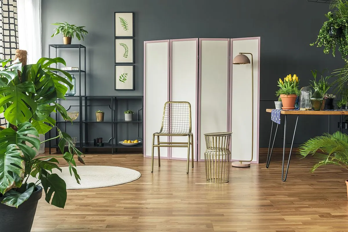 Parawany w salonie jako element oddzielający strefy