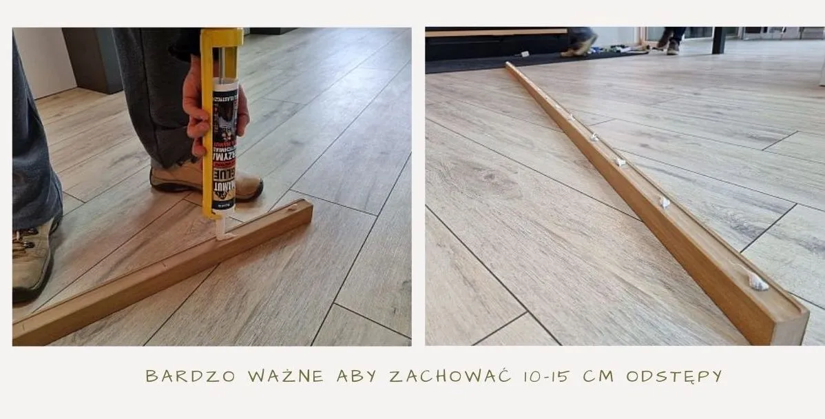 Nakładanie kleju na listwę