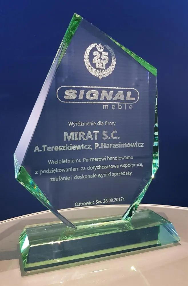 Wyróżnienie dla sklepu Mirat.pl na 25 lecie firmy Signal