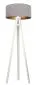 Lampa stojąca HOME 50 szara/złota/biała podłogowa welurowa | MIRAT.