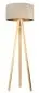 Lampa stojąca HOME 50 beżowa/złota/sosna na trójnogu | MIRAT.