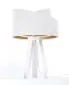 Lampa stołowa GEMSTONE biała/złota/biała nocna welurowa | MIRAT.