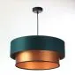 Lampa wisząca DOUBLE GREEN 40 zielona/miedziana z podwójnym abażurem | MIRAT. w stylu kolekcja