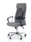 Szary fotel do biura z zagłówkiem i podłokietnikami oraz mechanizmem TILT ZOOM