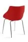 Czerwone krzesło na metalowych nogach chromowanych Lumi