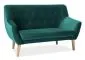 Zielona dwuosobowa sofa tapicerowana do salonu NORDIC 2 VELVET