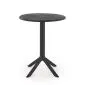 Stolik ogrodowy CALVO 60x60 czarny z tworzywa PVC okrągły I sklep meblowy MIRAT.