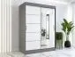Szafa przesuwna MODUO COMFORT 2 150 antracyt/biała mat z lustrem po prawej | MIRAT.  kolekcja MODUO COMFORT