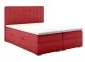 Łóżko kontynentalne REZEN 180 bordowe velvet z pojemnikiem i materacem | MIRAT. styl GLAMOUR