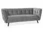 Sofa CASTELLO VELVET 3 szara tapicerowane aksamitem | MIRAT. styl GLAMOUR kolekcja CASTELLO