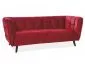 Sofa CASTELLO VELVET 3 bordowa pikowana na drewnianych nogach | MIRAT. styl GLAMOUR kolekcja CASTELLO