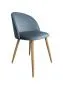 Krzesło CLAUDINE 2 BL VELVET szare/dąb tapicerowane do salonu | MIRAT. w stylu  kolekcja
