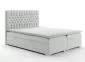 Łóżko kontynentalne RUBID 140 jasno szare velvet z pojemnikiem do sypialni | MIRAT. styl GLAMOUR
