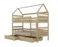 Łóżko piętrowe domek FELIKS 160x80 sosna lakierowana drewniane z szufladami na pościel I sklep meblowy MIRAT. styl SKANDYNAWSKI kolekcja FELIKS