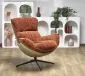 Fotel obrotowy LOBSTER cynamonowy/beżowy z ekoskóry I sklep meblowy MIRAT.