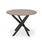 Stół okrągły EDGAR 100x100 orzech/czarny na krzyżowej podstawie I sklep meblowy MIRAT. styl LOFT