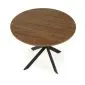 Stół okrągły EDGAR 100x100 orzech/czarny na krzyżowej podstawie I sklep meblowy MIRAT. styl LOFT
