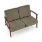 Sofa MILANO 2S oliwkowa/orzech dwuosobowa drewniany stelaż I sklep meblowy MIRAT. styl SKANDYNAWSKI, VINTAGE