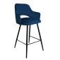 Hoker NAPO VELVET granatowy na czarnych metalowych nogach | MIRAT.