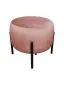 Pufa WILFRED MG VELVET różowa okrągła na metalowych nogach | MIRAT. styl GLAMOUR, LOFT