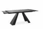 Rozkładany czarny stół szklany na metalowych nogach Salvadore 160