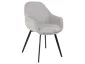 Klasyczne krzesło tapicerowane Vinto Brego szare do jadalni | MIRAT styl LOFT