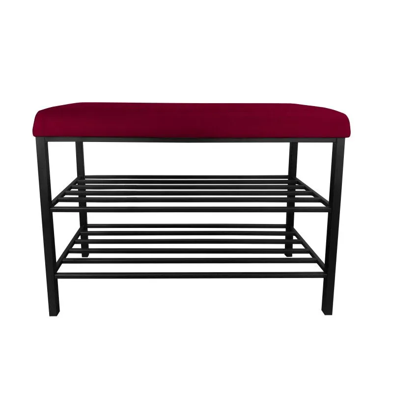 Stojak na buty z siedziskiem GAJA MG31 czarny/bordowy metalowy I sklep meblowy MIRAT. styl LOFT