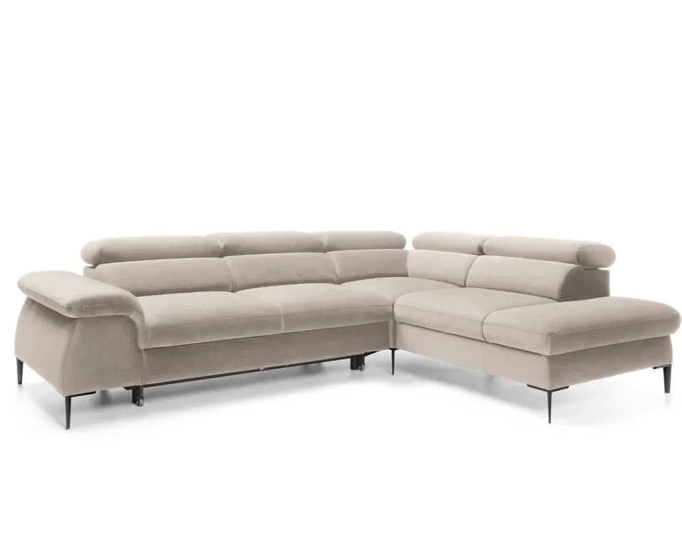 Narożnik z funkcją spania SIMON L jasny beżowy prawy/lewy I sklep meblowy MIRAT.