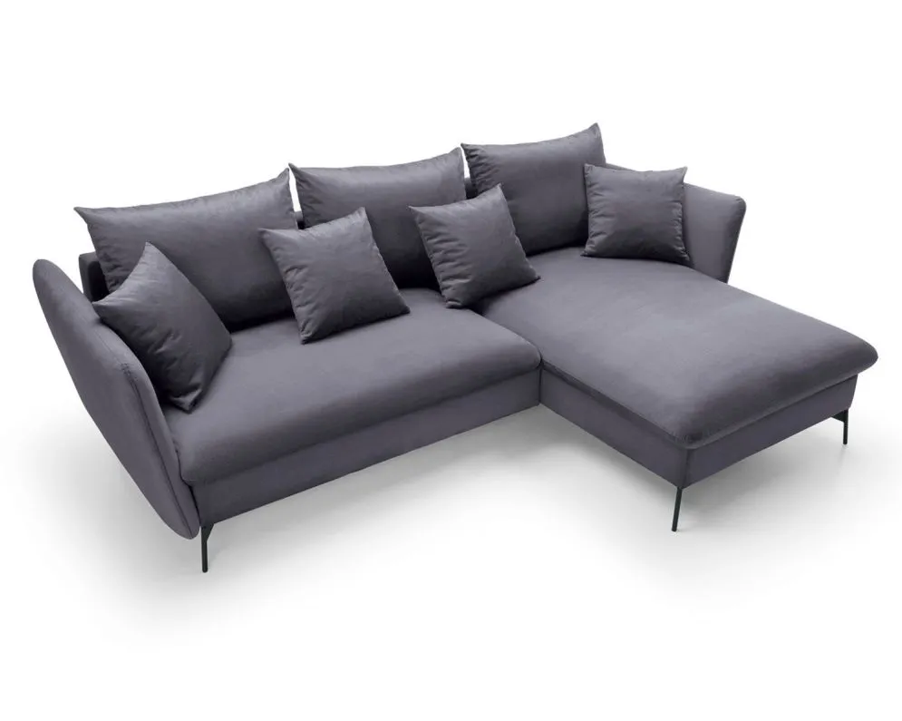 Narożnik z funkcją spania LINDA VELVET grafitowy prawy I sklep meblowy MIRAT.