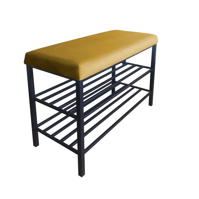 Stojak na buty z siedziskiem GAJA MG15 czarny/żółty metalowy I sklep meblowy MIRAT. styl LOFT