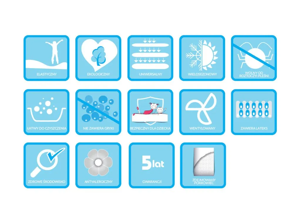 Materac lateksowy Baby 70x130 H2 średnio-twardy | MIRAT.