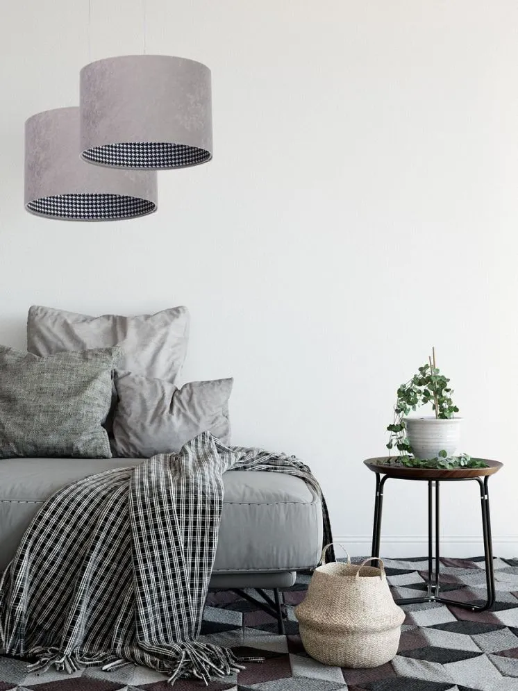 Lampa wisząca HOME 30 szara aksamitna polskiej produkcji | MIRAT.
