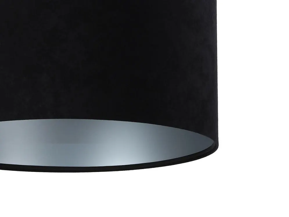 Lampa wisząca HOME 40 czarna/srebrna walec welurowa | MIRAT. w stylu kolekcja