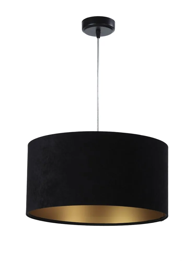 Lampa wisząca HOME 40 czarna/złota w kształcie walca na 1 żarówkę | MIRAT. w stylu kolekcja