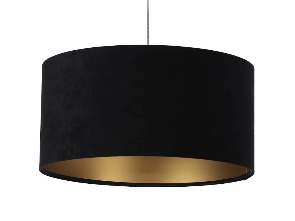 Lampa wisząca HOME 40 czarna/złota w kształcie walca na 1 żarówkę | MIRAT. w stylu kolekcja