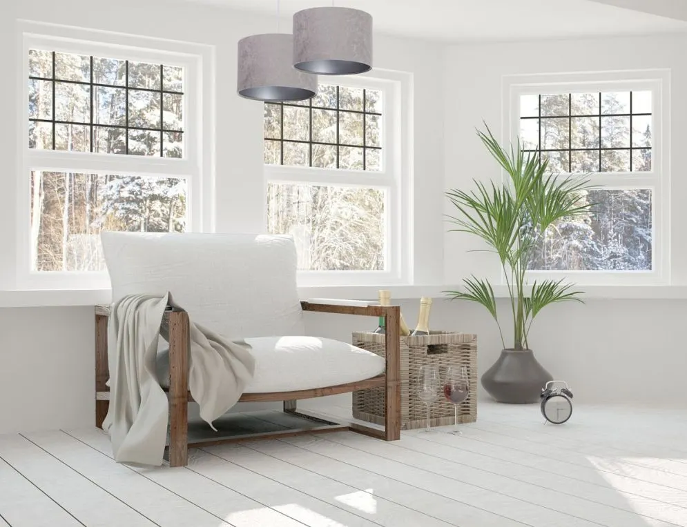 Lampa wisząca HOME 30 szara/srebrna mała do sypialni | MIRAT. w stylu  kolekcja