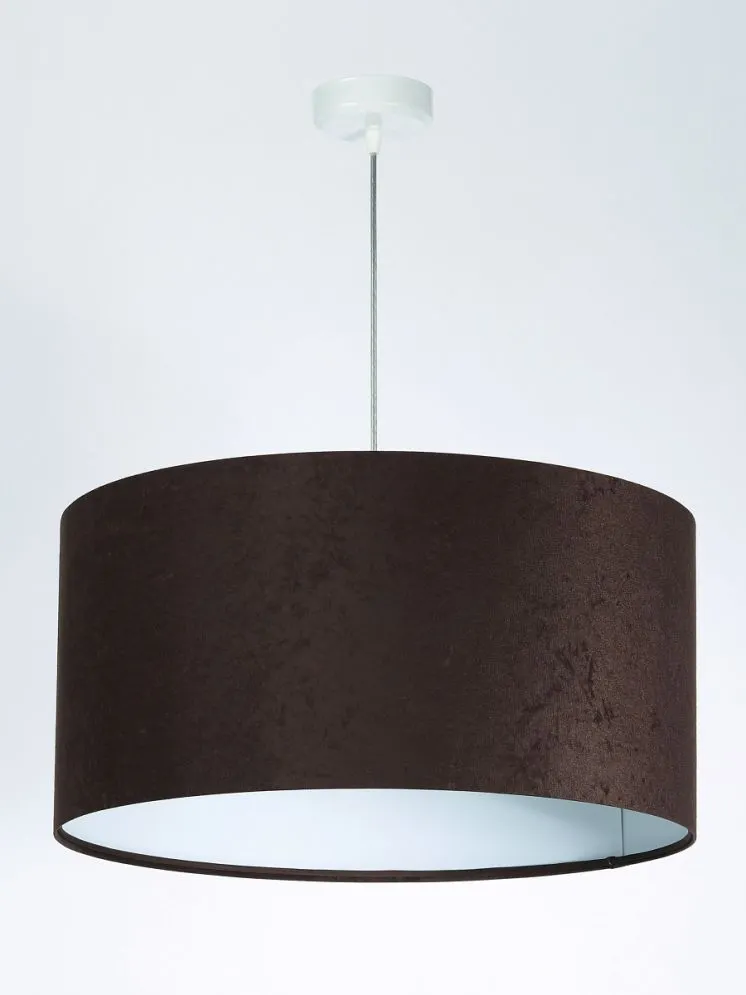 Lampa wisząca HOME 30 brązowa/biała welurowa mała | MIRAT. w stylu  kolekcja