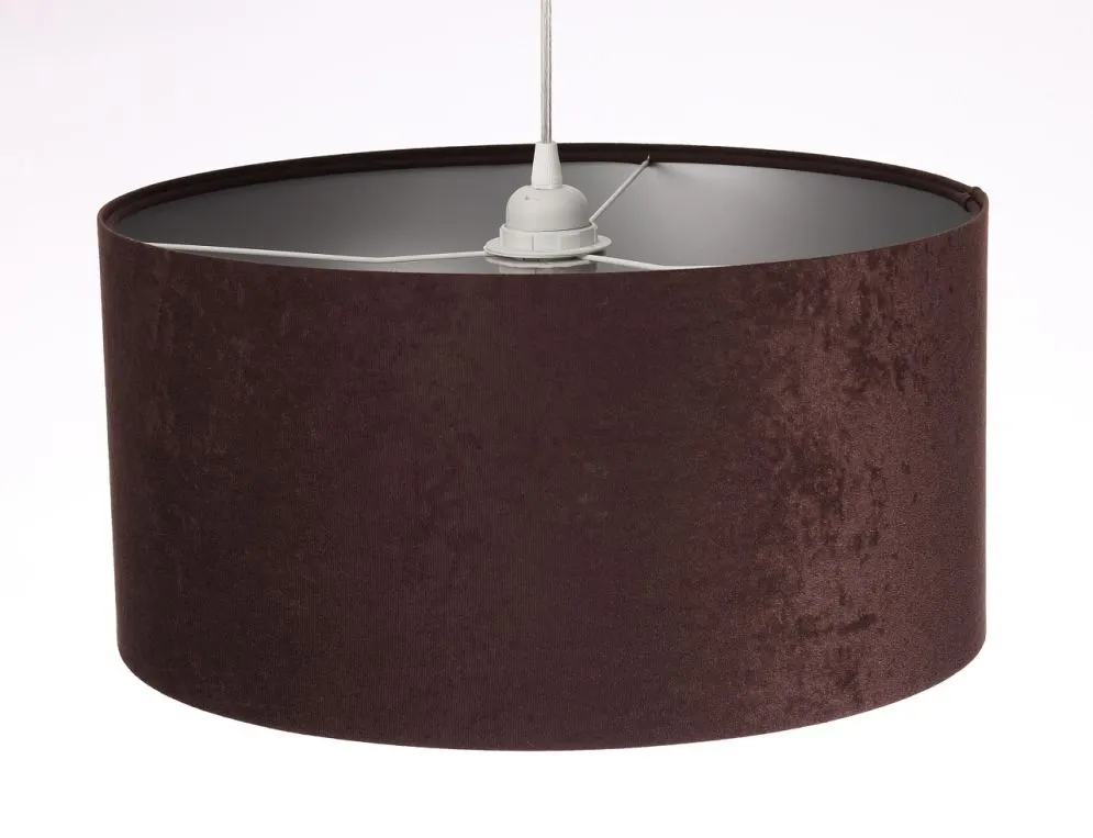 Lampa wisząca HOME 50 brązowa/srebrna w kształcie walca | MIRAT. w stylu  kolekcja