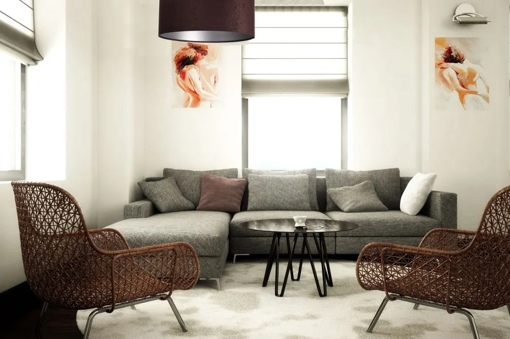 Lampa wisząca HOME 30 brązowa/srebrna mała w kształcie walca | MIRAT. w stylu  kolekcja