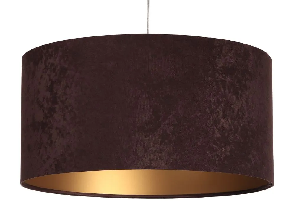 Lampa wisząca HOME 60 brązowa/złota welurowa w stylu glamour | MIRAT. w stylu kolekcja