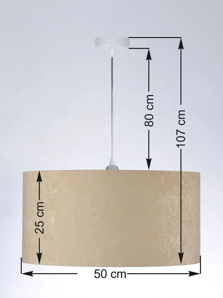 Lampa wisząca HOME 50 beżowa/srebrna nad stół do kuchni | MIRAT.