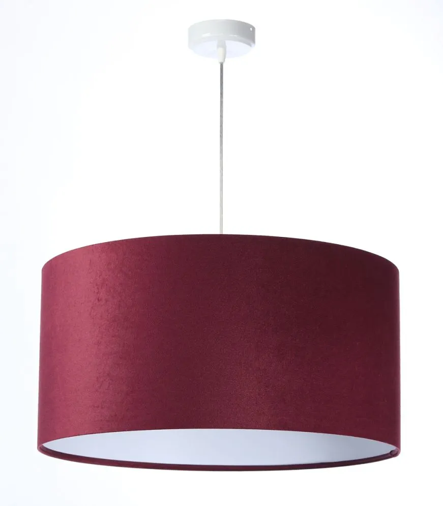Lampa wisząca HOME 60 bordowa/biała do salonu aksamitna | MIRAT.