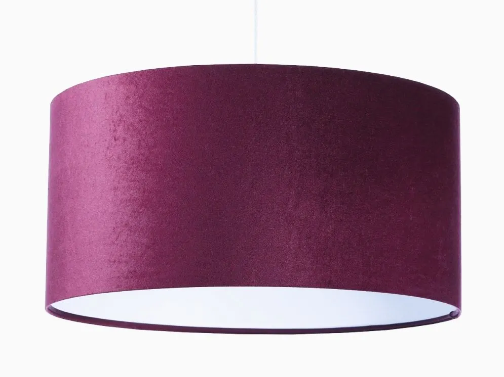 Lampa wisząca HOME 60 fioletowa/biała do salonu aksamitna | MIRAT.