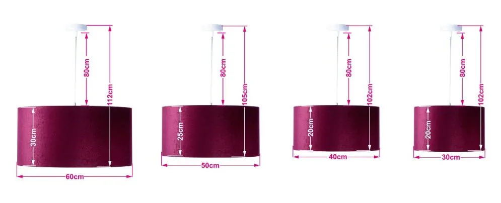 Lampa wisząca HOME 50 fioletowa/biała nad stół welurowa | MIRAT.