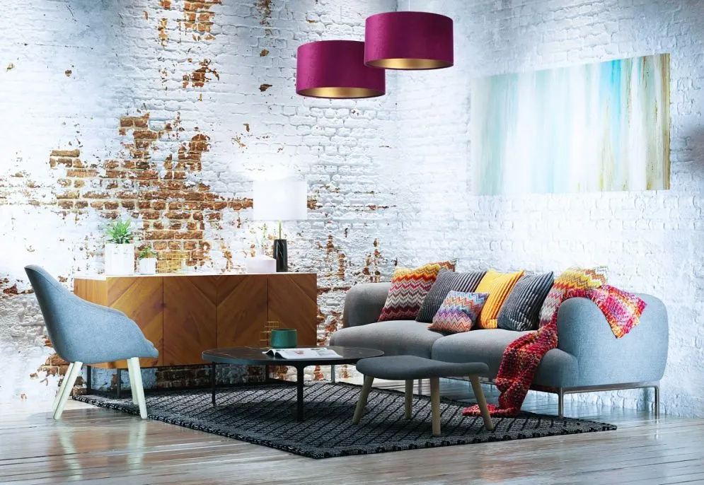 Lampa wisząca HOME 60 fioletowa/złota nowoczesna | MIRAT.