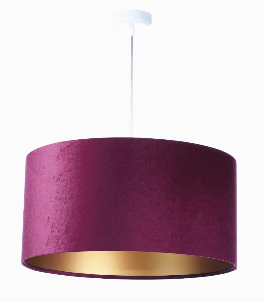 Lampa wisząca HOME 40 fioletowa/złota do salonu welurowa | MIRAT.